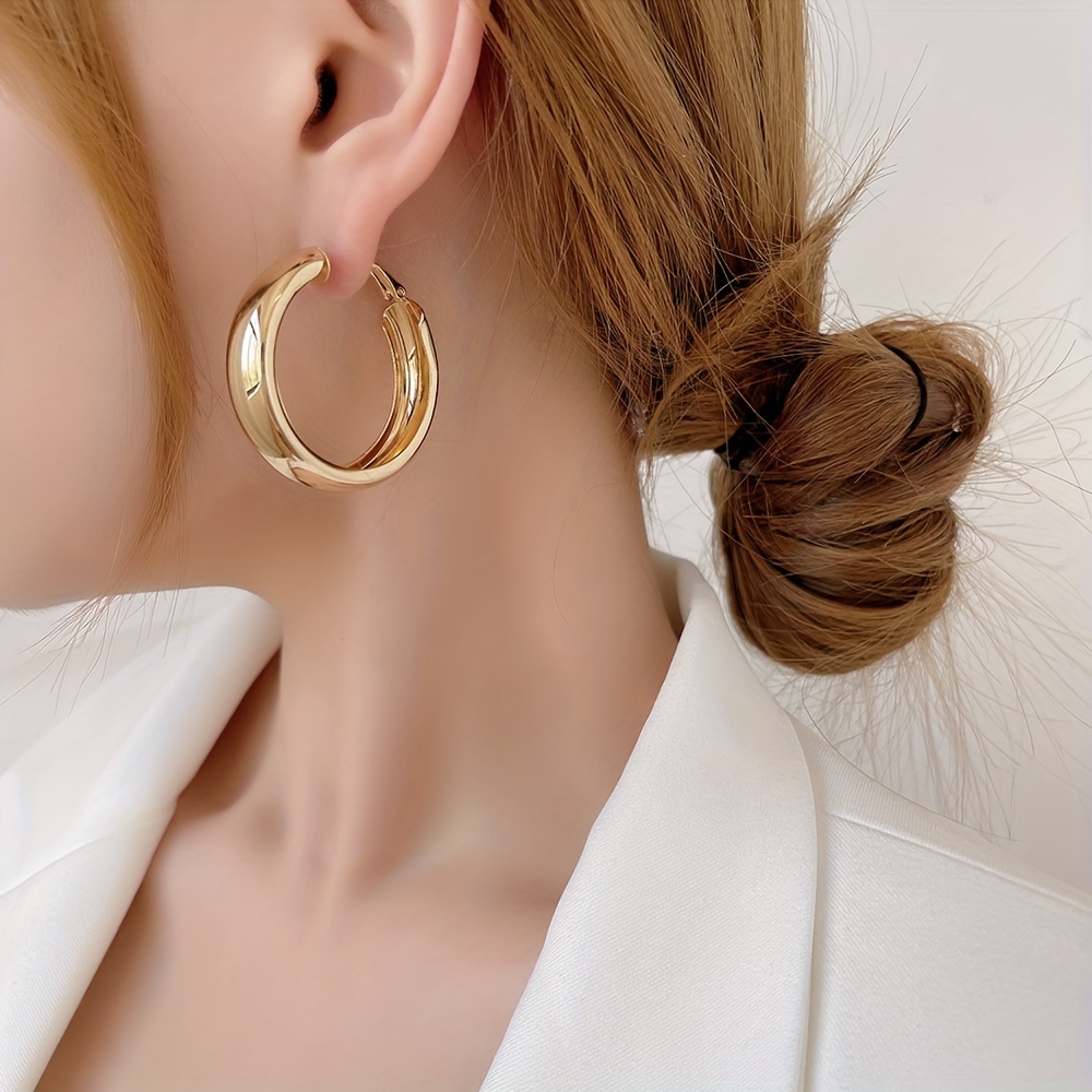 Geometric Smooth Surface Hoop Earrings